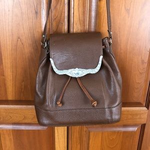 Vintage Glen Miller for Ann Turk Brown Pebble Leather Handbag Crossbody